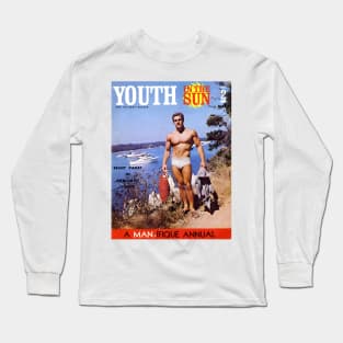 YOUTH IN THE SUN - Vintage Physique Muscle Male Model Magazine Cover Long Sleeve T-Shirt